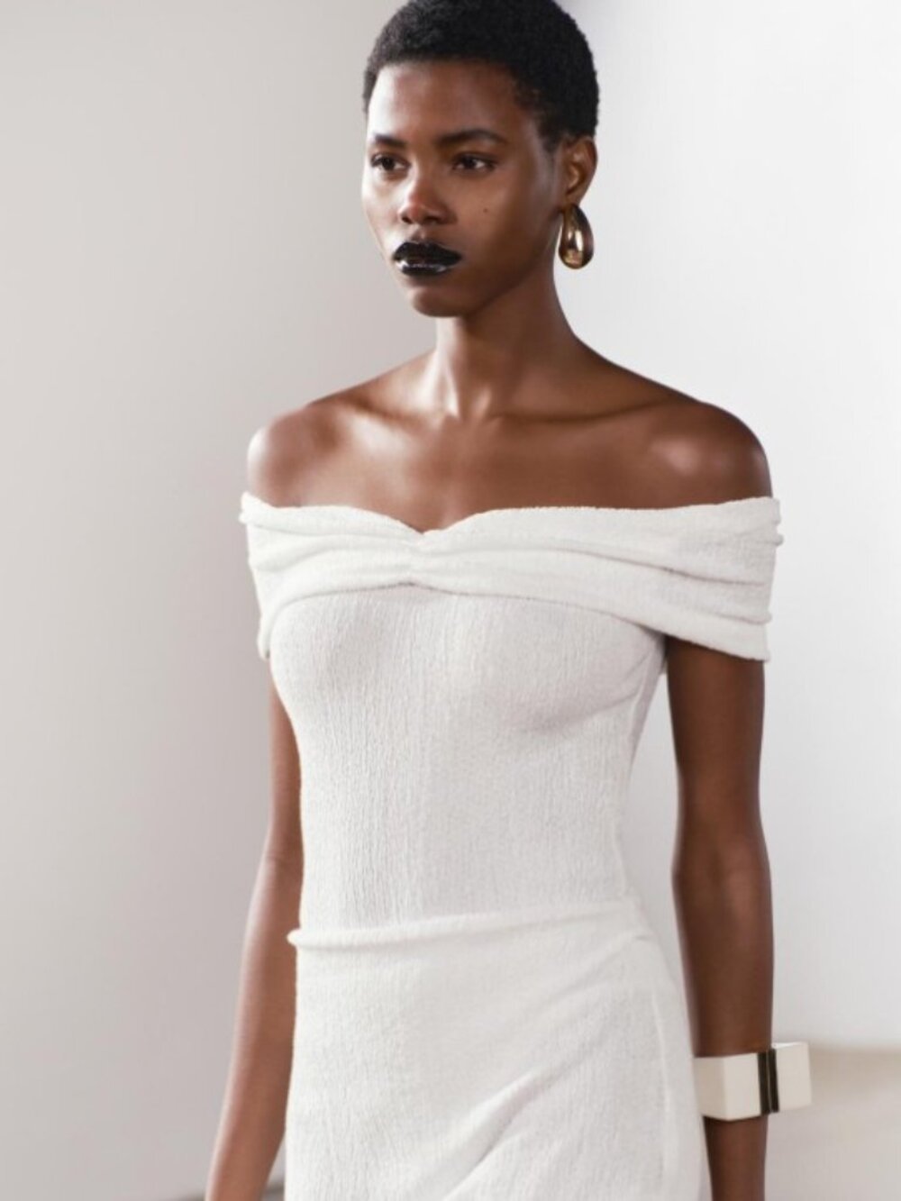 ZARA Textured Draped Bodysuit
